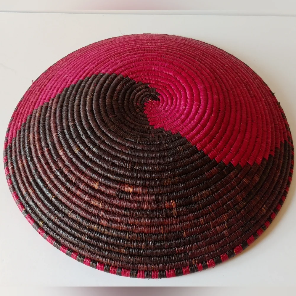 Handwoven Red and Brown Basket